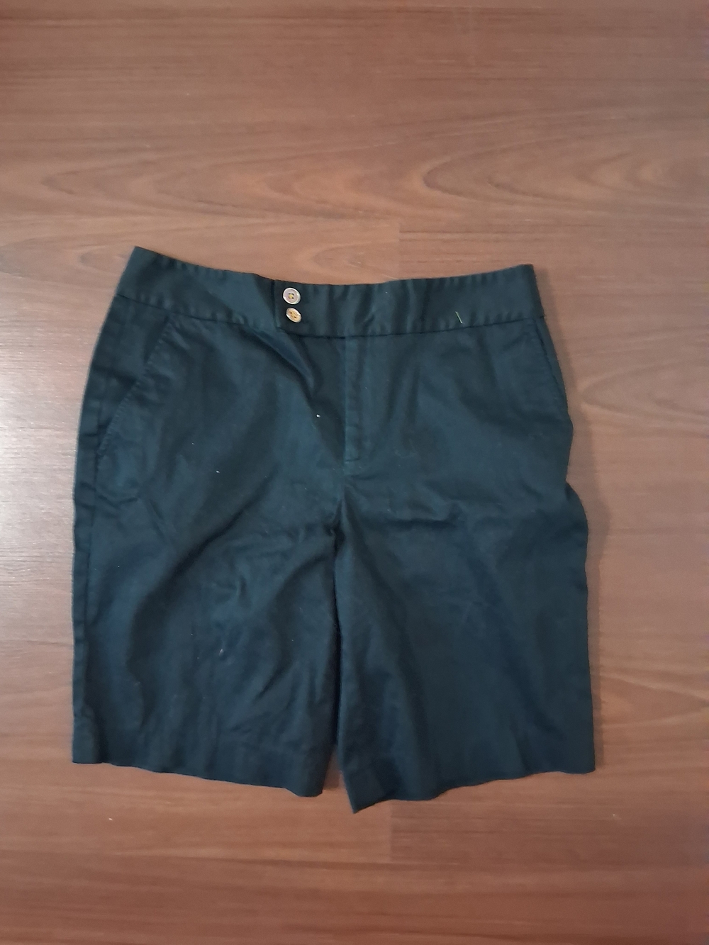Ralph Lauren Black Women's Bermuda Shorts with Double Button Waist